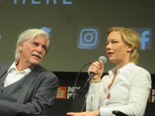 Sandra Hüller with Peter Simonischek at the New York Film Festival